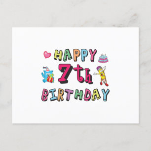 Grattis på 7-årsdagen 7 år gamla önskningar vykort