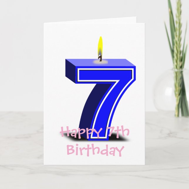 Grattis på 7-årsdagen kort (Framsida)