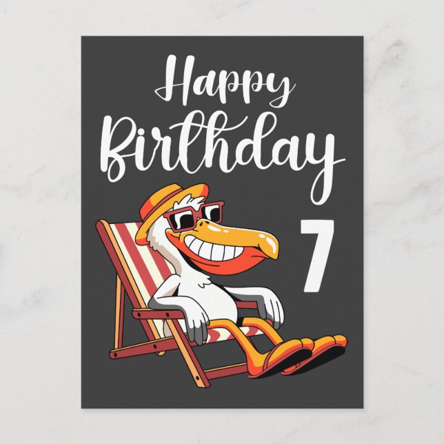 grattis på 7-årsdagen vykort (Framsida)