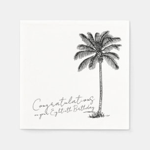 Grattis på 80-årsdagen Tropisk Palmtree Pappersservett