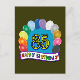 Grattis på 85-årsdagen med ballonger vykort