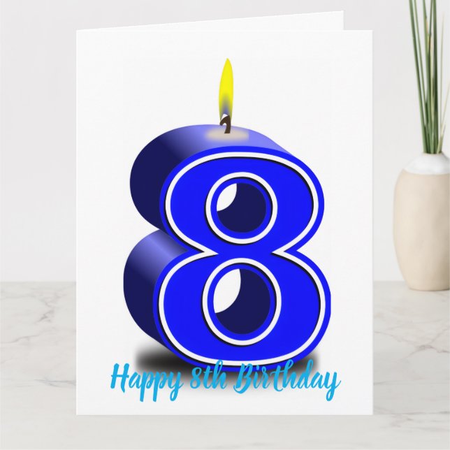 Grattis på 8-årsdagen kort (Framsida)