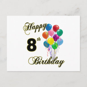 Grattis på 8-årsdagen Postkort och födelsedagskort Vykort