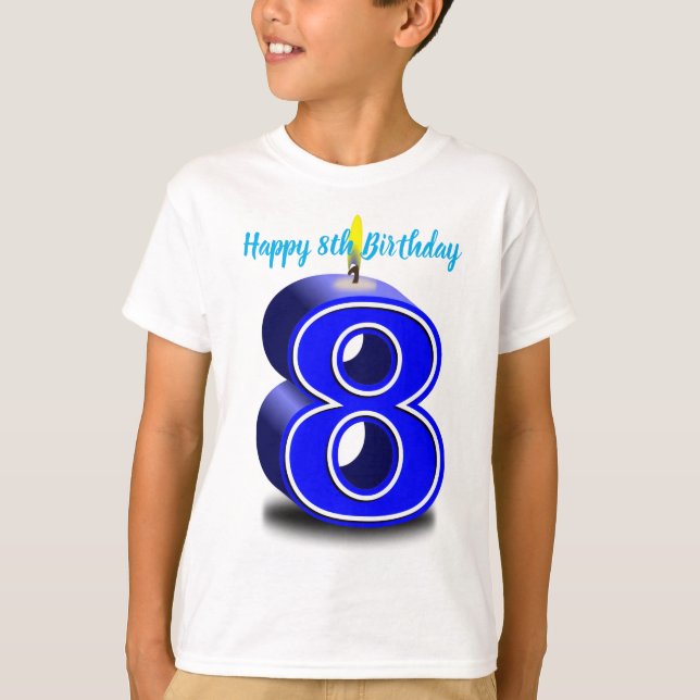 Grattis på 8-årsdagen t shirt (Framsida)