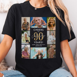 Grattis på 90 år Foto Collage Födelsedag T Shirt