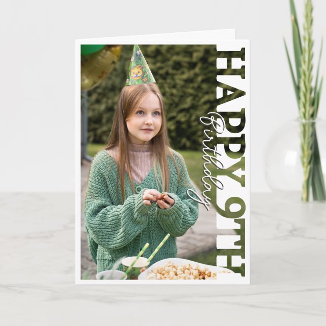 Grattis på 9-årsdagen Foto Collage Kort (Framsida)