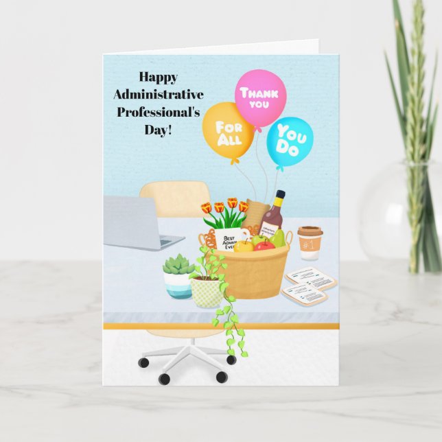 Grattis på administrativa professionellas dag med  kort (Framsida)
