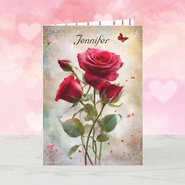 Grattis på Alla hjärtans dag, anpassa Namn Helgkort