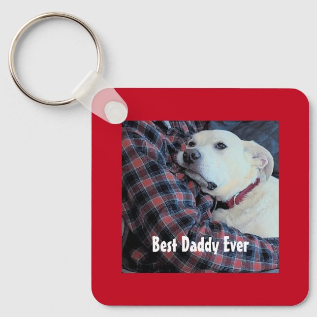 Grattis på Alla hjärtans dag, bästa pappa Cute Hun Nyckelring (Framsida)