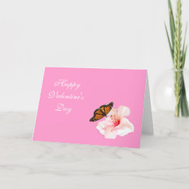 Grattis på Alla hjärtans dag. blomma och fjäril Helgkort