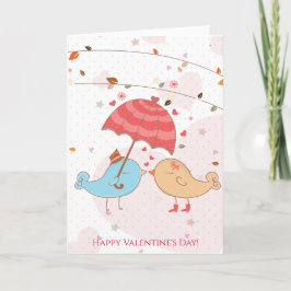 Grattis på Alla hjärtans dag, Cute Birds Hearts Um Helgkort