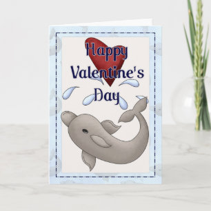 Grattis på Alla hjärtans dag Dolphin Greeting Card Helgkort
