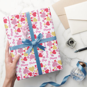 Grattis på Alla hjärtans dag Färgad Heart Collage Presentpapper