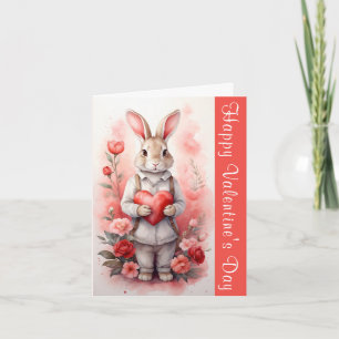 Grattis på Alla hjärtans dag Heart Bunny Greeting Helgkort