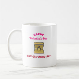 Grattis på Alla hjärtans dag, kan du gifta mig med Kaffemugg