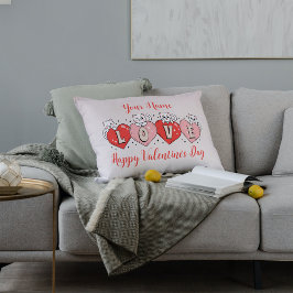 Grattis på Alla hjärtans dag, klut katter med hjär Lumbarkudde