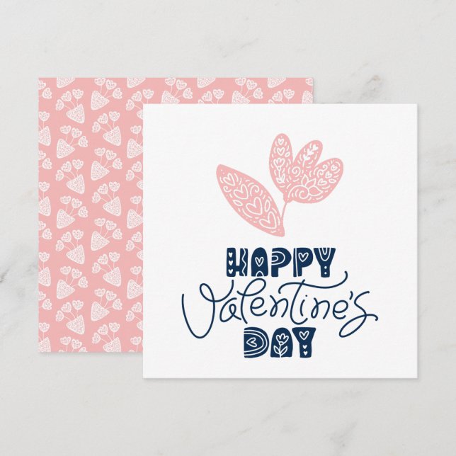 Grattis på Alla hjärtans dag-kort (Fram/baksida)