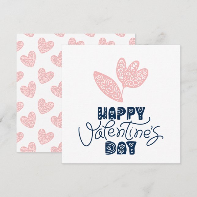 Grattis på Alla hjärtans dag-kort (Fram/baksida)