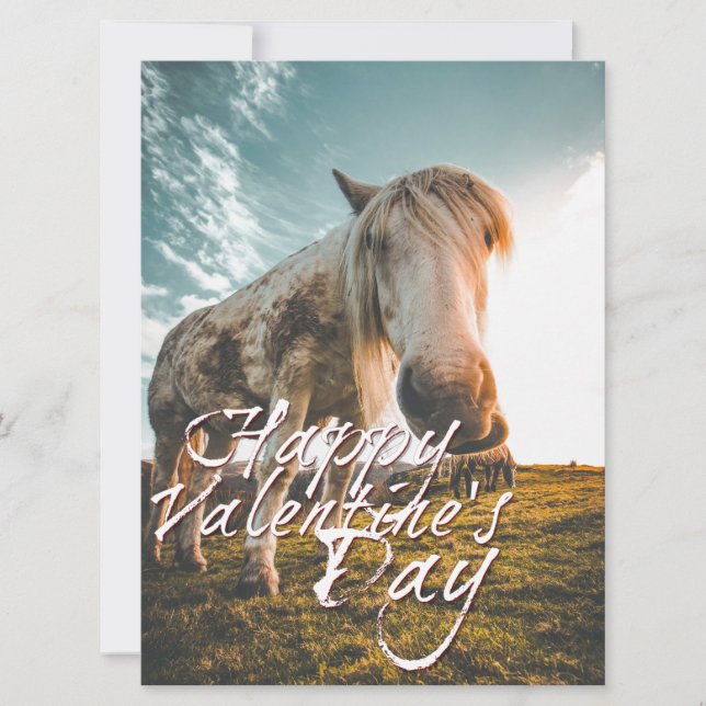 Grattis på Alla hjärtans dag med tittar Horse (Framsida)