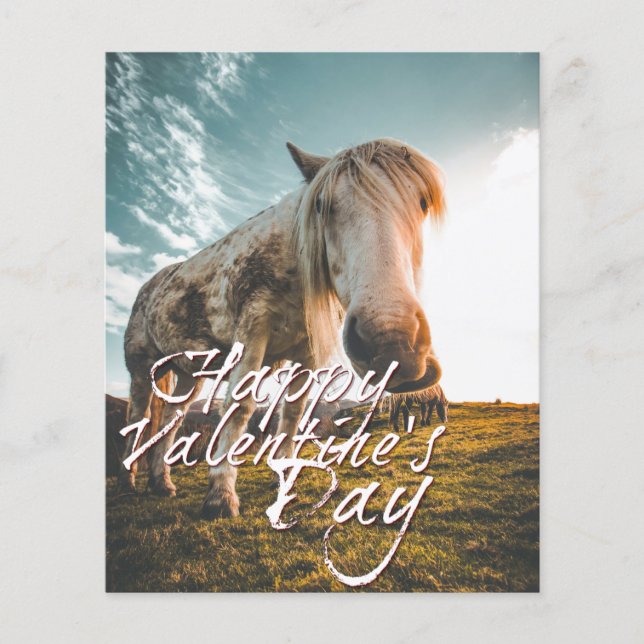 Grattis på Alla hjärtans dag med tittar Horse (Framsida)