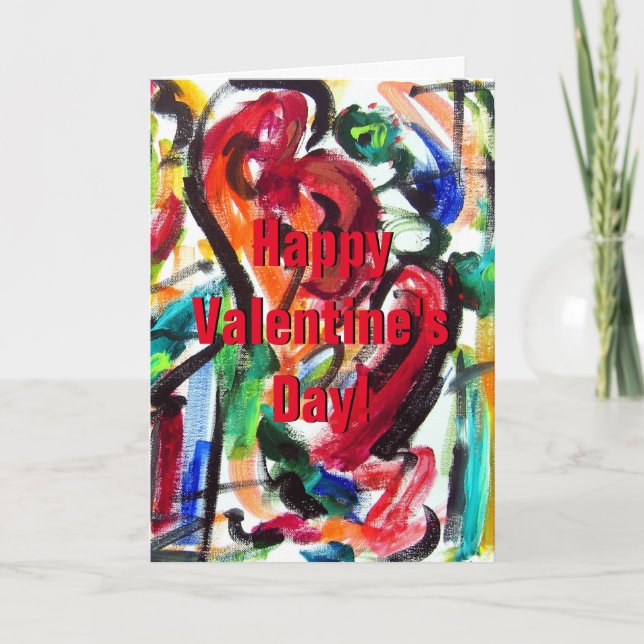 Grattis på Alla hjärtans dag Modern Hearts hälsnin Helgkort (Framsida)