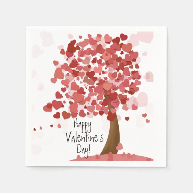 Grattis på Alla hjärtans dag Party Napkins Pappersservett (Framsidan)