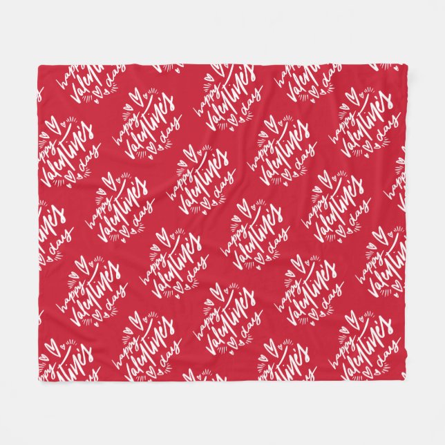 Grattis på Alla hjärtans dag Personlig Namn Fleecefilt (Framsidan (Horisontell))