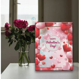 Grattis på Alla hjärtans dag - Röda och Rosa Heart Julkort