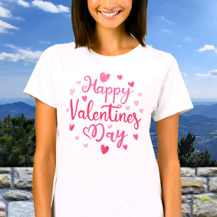 Grattis på Alla hjärtans dag... Rosa Hearts T Shirt