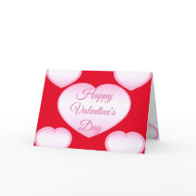 Grattis på Alla hjärtans dag-Rosa-hjärtkort