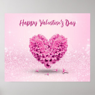 Grattis på Alla hjärtans dag, Rosa Hyacint Heart Poster