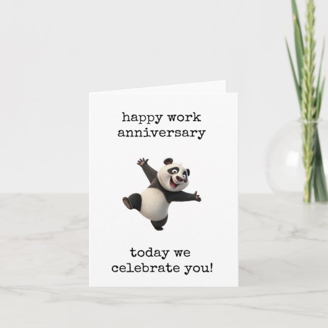 Grattis på arbetsjubileum, Fira dig, Panda Björn Kort (Framsida)