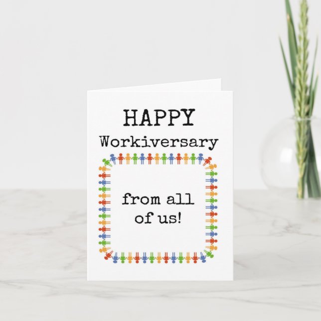 Grattis på arbetsjubileum från oss alla kort (Framsida)