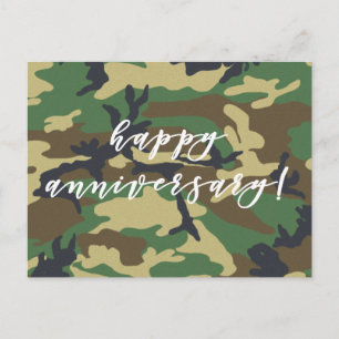 Grattis på årsdagen Skogs Militärcamouflage Print Vykort