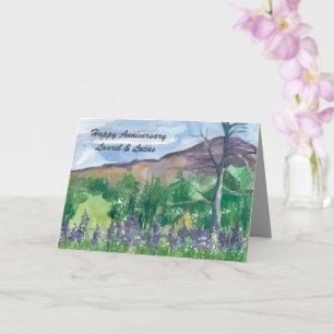 Grattis på årsdagen Wildflower Meadow Personlig Kort