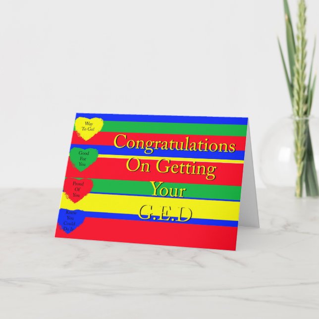 Grattis på att få ditt GED-kort Kort (Framsida)