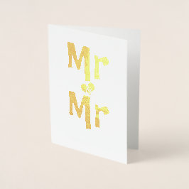 Grattis på bröllopet herr och herr folierat kort