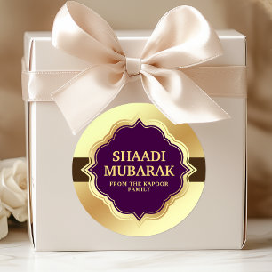 Grattis på bröllopet Shaadi Mubarak dekal Runt Klistermärke