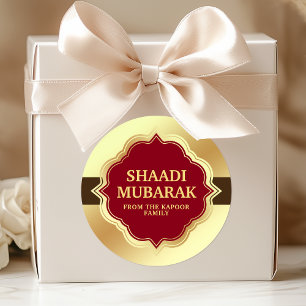 Grattis på bröllopet Shaadi Mubarak dekal Runt Klistermärke