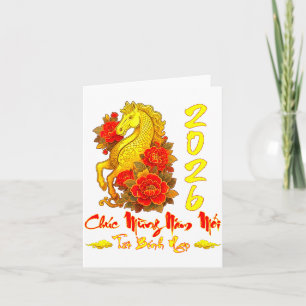 Grattis på det nya året Tet Binh Ngo vietnamesiskt Kort