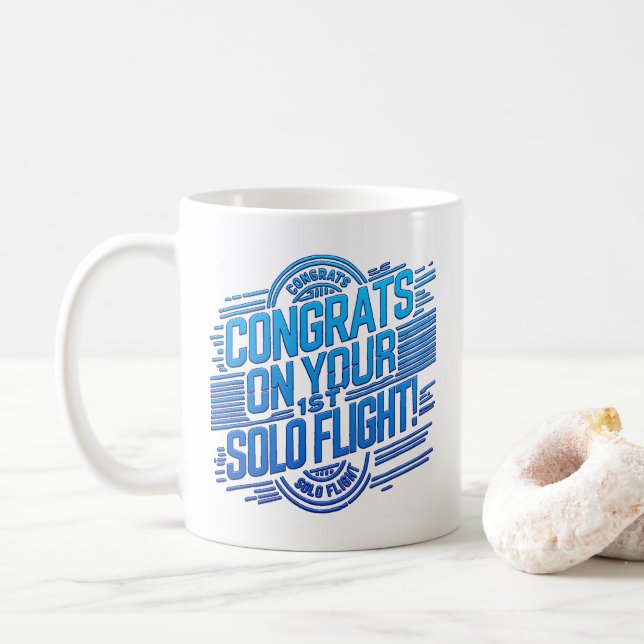 Grattis på din 1:a Solo Flygning Kaffemugg (Med munk)