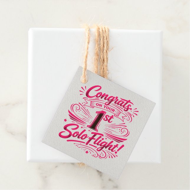 Grattis på din 1:a soloflygning! gåvor etiketter (På plats)