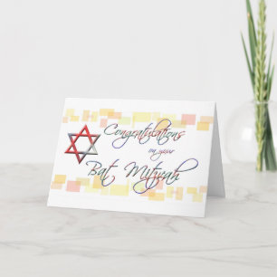 Grattis på din fladdermössMitzvah-Roligt/färgrikt Kort