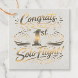 Grattis på din första soloflygning! gåvor etiketter