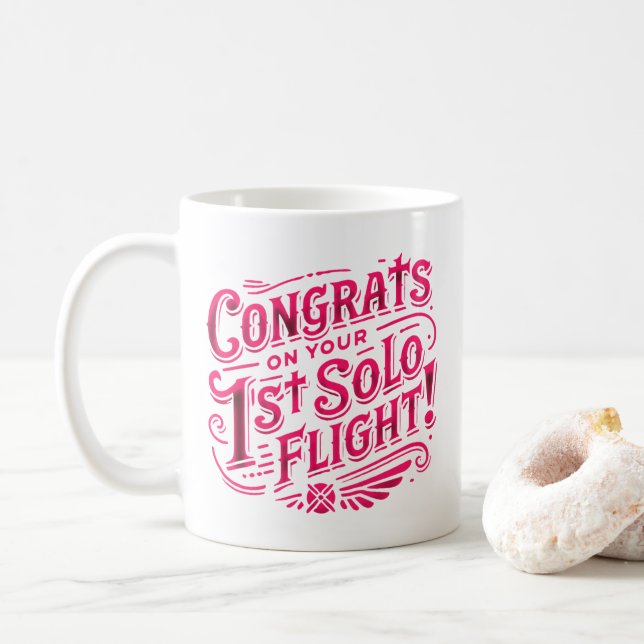 Grattis på din första soloflygning kaffemugg (Med munk)