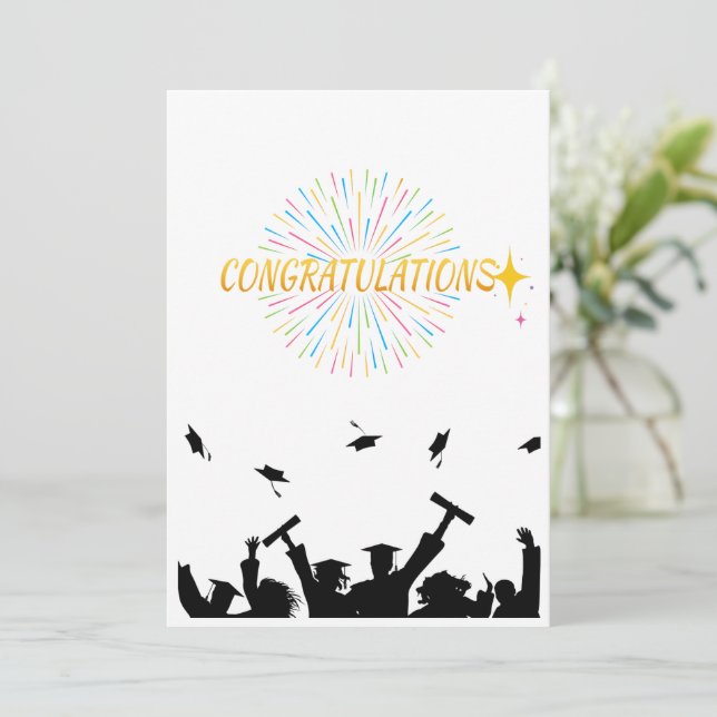 Grattis på din framgång Platt gratulationskort Kort (Stående Fram)