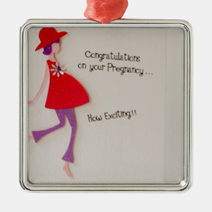 grattis på din gravid! julgransprydnad metall