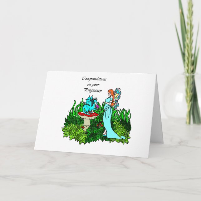 Grattis på din gravida älva för gravid kort (Framsida)