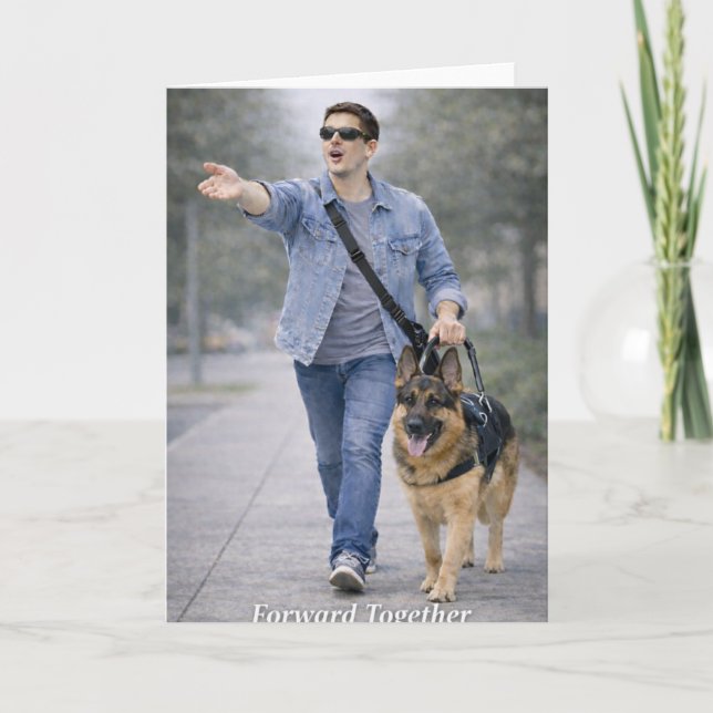 Grattis på din handledarutbildning med ledarhund  kort (Framsida)