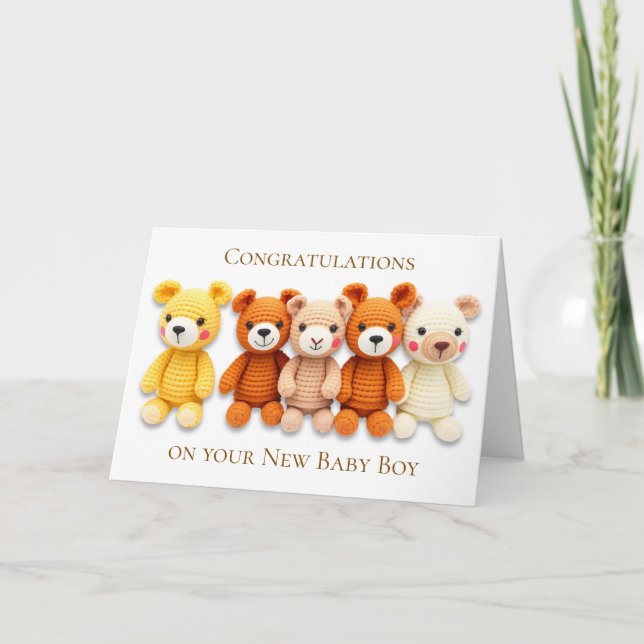 Grattis på din nya babypojke  kort (Framsida)